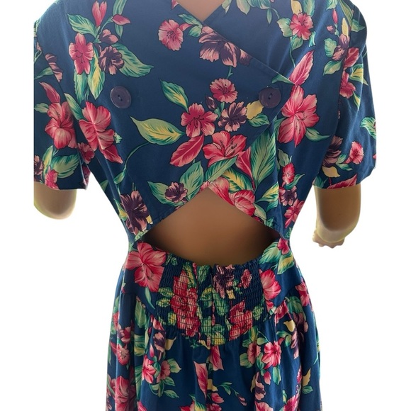 Vintage Liz Claiborne Hawaiian Print Floral Dress - Picture 6 of 9